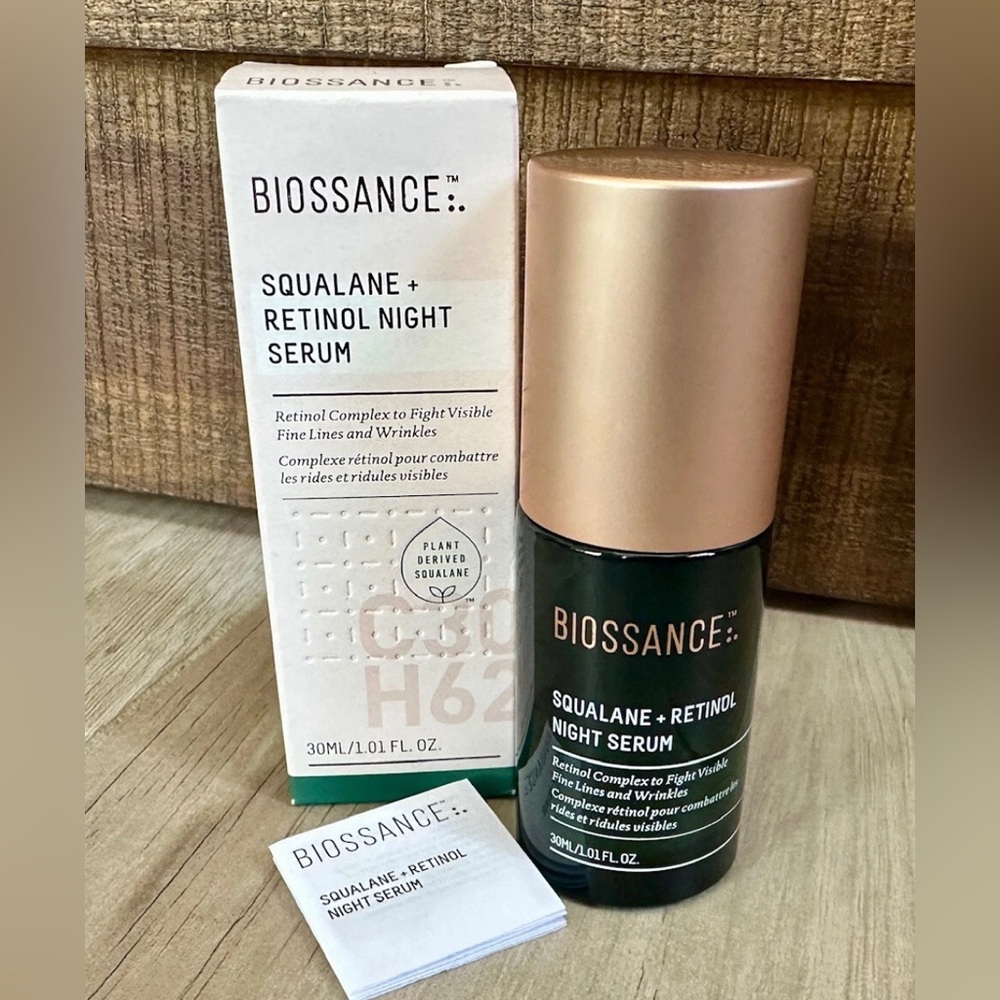 Biossance Squalane + Retinol Night Serum - Gold and Black Packaging